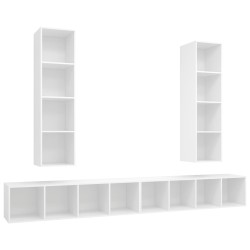 Meubles TV muraux 4 pcs Blanc Bois d'ingénierie 