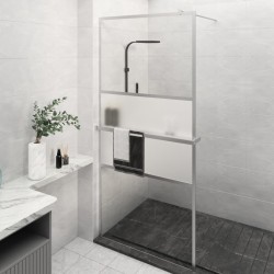 Paroi de douche et étagère Chrome 80x195 cm Verre ESG&Aluminium 