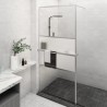 Paroi de douche et étagère Chrome 80x195 cm Verre ESG&Aluminium 