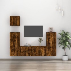 Ensemble de meubles TV 5 pcs Chêne fumé Bois d'ingénierie 