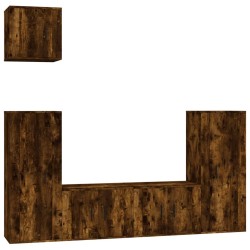 Ensemble de meubles TV 5 pcs Chêne fumé Bois d'ingénierie 