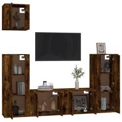 Ensemble de meubles TV 5 pcs Chêne fumé Bois d'ingénierie 