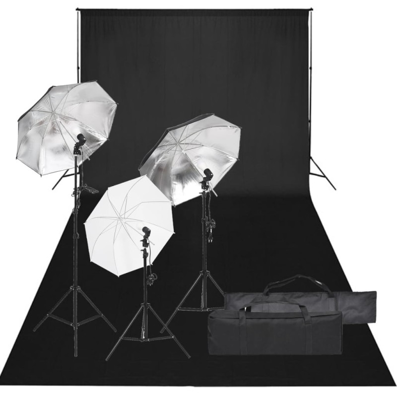 Kit de studio photo avec éclairage et toile de fond 