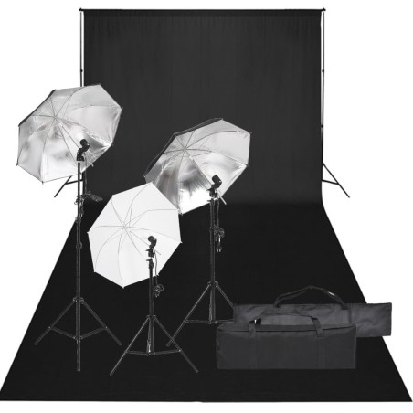 Kit de studio photo avec éclairage et toile de fond 