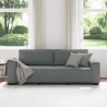 Canapé à 3 places gris foncé 180 cm tissu 