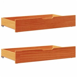 Cadre de lit sans matelas cire marron 135x190cm bois pin massif 