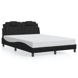 Cadre de lit sans matelas noir 140x190 cm similicuir 