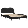 Cadre de lit sans matelas noir 140x190 cm similicuir 