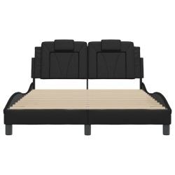 Cadre de lit sans matelas noir 140x190 cm similicuir 