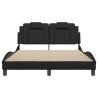 Cadre de lit sans matelas noir 140x190 cm similicuir 