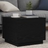 Table basse avec lumières LED chêne noir 50x50x40 cm 
