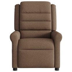 Fauteuil inclinable de massage électrique marron tissu 