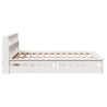 Lit bibliothèque sans matelas blanc 120x190 cm bois pin massif 