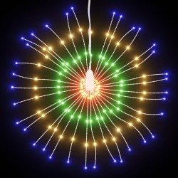 Étoile rayonnante de Noël 140 LED 2 pcs multicolore 17 cm 