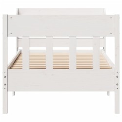 Cadre de lit sans matelas blanc 90x200 cm bois de pin massif 