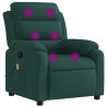 Fauteuil de massage inclinable vert foncé velours 