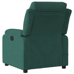 Fauteuil de massage inclinable vert foncé velours 