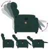 Fauteuil de massage inclinable vert foncé velours 