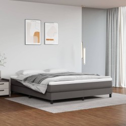 Matelas de lit à ressorts ensachés Gris 180x200x20cm Similicuir 