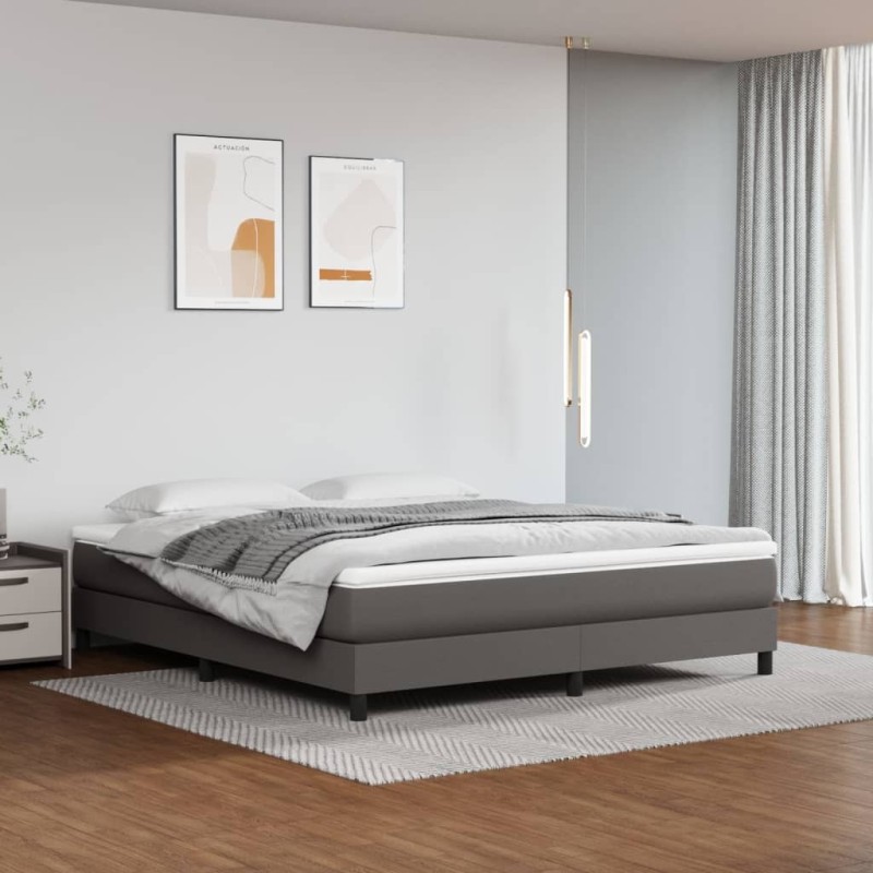 Matelas de lit à ressorts ensachés Gris 180x200x20cm Similicuir 