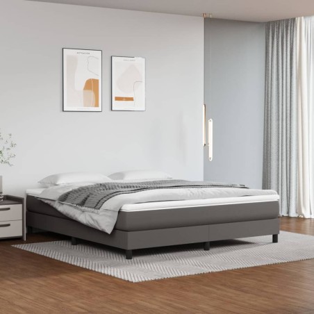 Matelas de lit à ressorts ensachés Gris 180x200x20cm Similicuir 