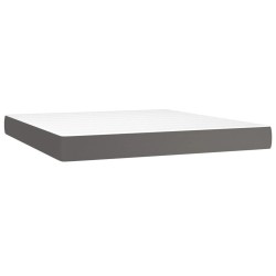 Matelas de lit à ressorts ensachés Gris 180x200x20cm Similicuir 