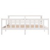 Cadre de lit sans matelas blanc 200x200 cm bois massif de pin 