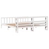 Cadre de lit sans matelas blanc 200x200 cm bois massif de pin 