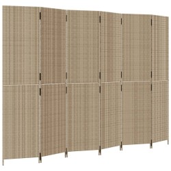 Cloison de séparation 6 panneaux beige résine tressée 