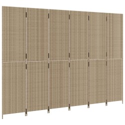 Cloison de séparation 6 panneaux beige résine tressée 