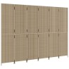 Cloison de séparation 6 panneaux beige résine tressée 