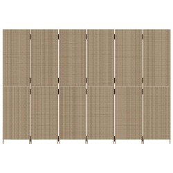Cloison de séparation 6 panneaux beige résine tressée 