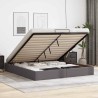 Cadre de lit ottoman sans matelas gris 200x200 cm similicuir 