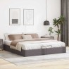 Cadre de lit ottoman sans matelas gris 200x200 cm similicuir 