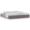 Cadre de lit ottoman sans matelas gris 200x200 cm similicuir 