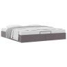 Cadre de lit ottoman sans matelas gris 200x200 cm similicuir 