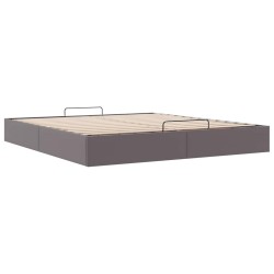 Cadre de lit ottoman sans matelas gris 200x200 cm similicuir 