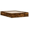 Cadre de lit avec tiroirs sans matelas chêne fumé 140x190 cm 