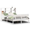 Lit bibliothèque sans matelas blanc 140x200 cm bois pin massif 