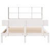 Lit bibliothèque sans matelas blanc 140x200 cm bois pin massif 