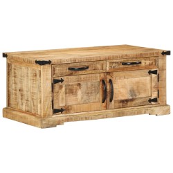 Table Basse 90x50x40 cm Bois Massif Bois de Mangue Brut 