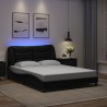 Cadre de lit avec LED sans matelas noir 140x190 cm 
