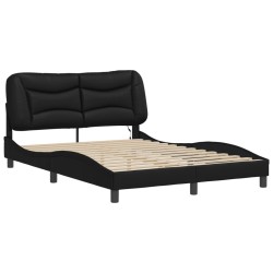Cadre de lit avec LED sans matelas noir 140x190 cm 