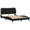 Cadre de lit avec LED sans matelas noir 140x190 cm 