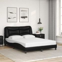Cadre de lit avec LED sans matelas noir 140x190 cm 