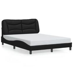 Cadre de lit avec LED sans matelas noir 140x190 cm 