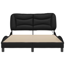 Cadre de lit avec LED sans matelas noir 140x190 cm 