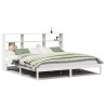 Lit bibliothèque sans matelas blanc 180x200 cm bois pin massif 
