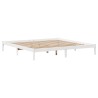 Lit bibliothèque sans matelas blanc 180x200 cm bois pin massif 