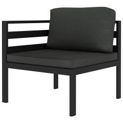 Canapé d'angle sectionnel avec coussins Aluminium Anthracite 